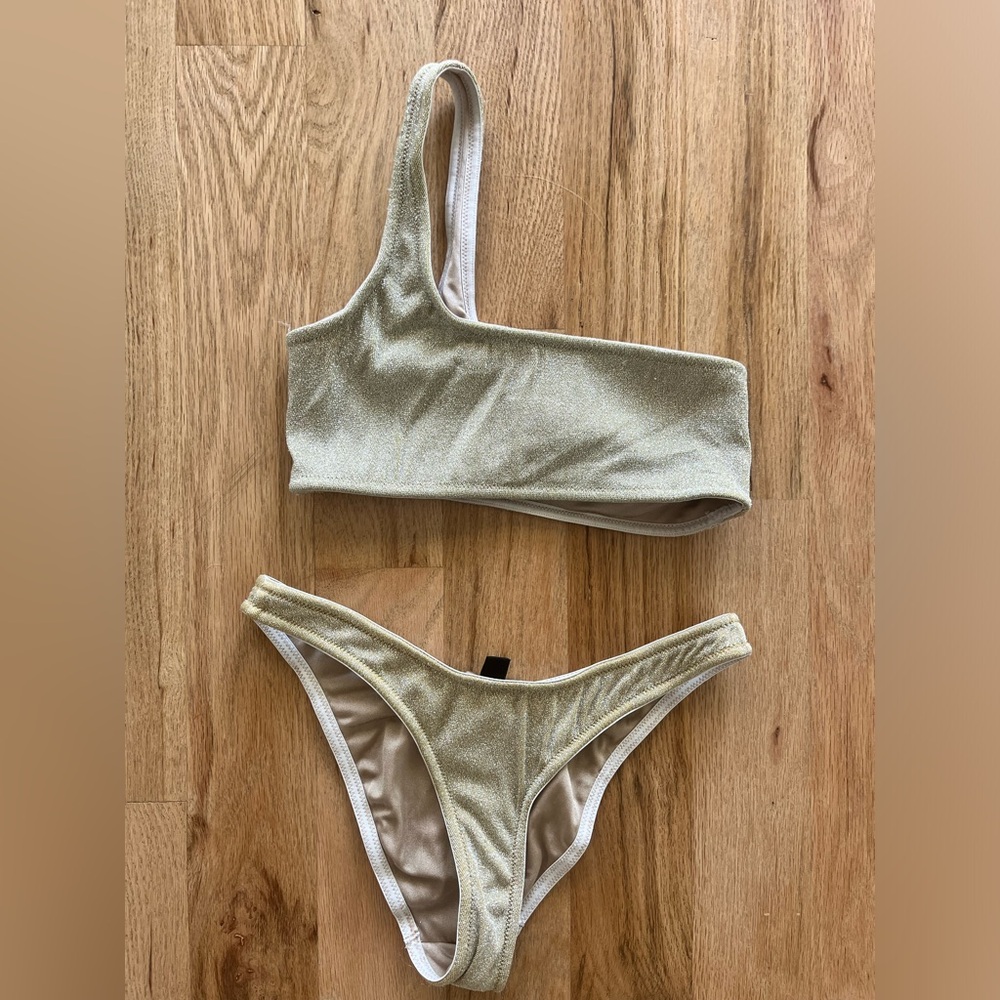 Triangl Melrose one strap bikini SET in gold